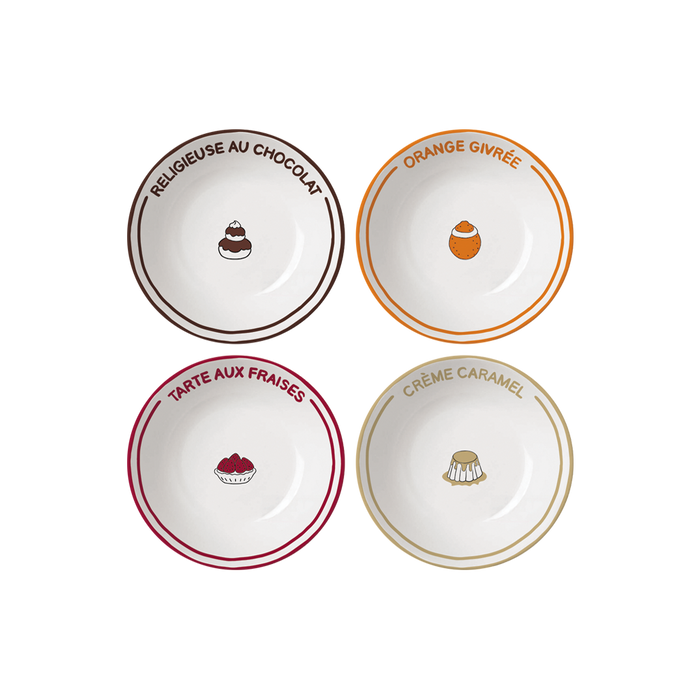Set de 4 assiettes dessert bouillon pâtisserie