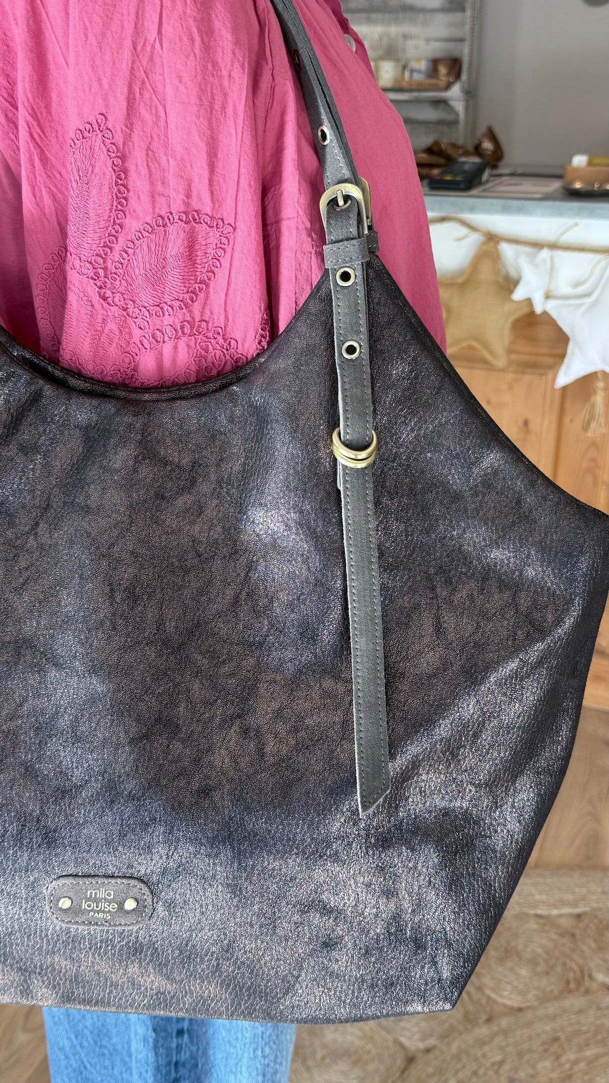MILA LOUISE - Cabas MALYA - Gris Dark