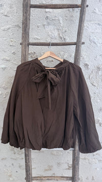 Blouse ballon en soie et coton vanille concept store contres boutique prêt à porter femme loir et cher 