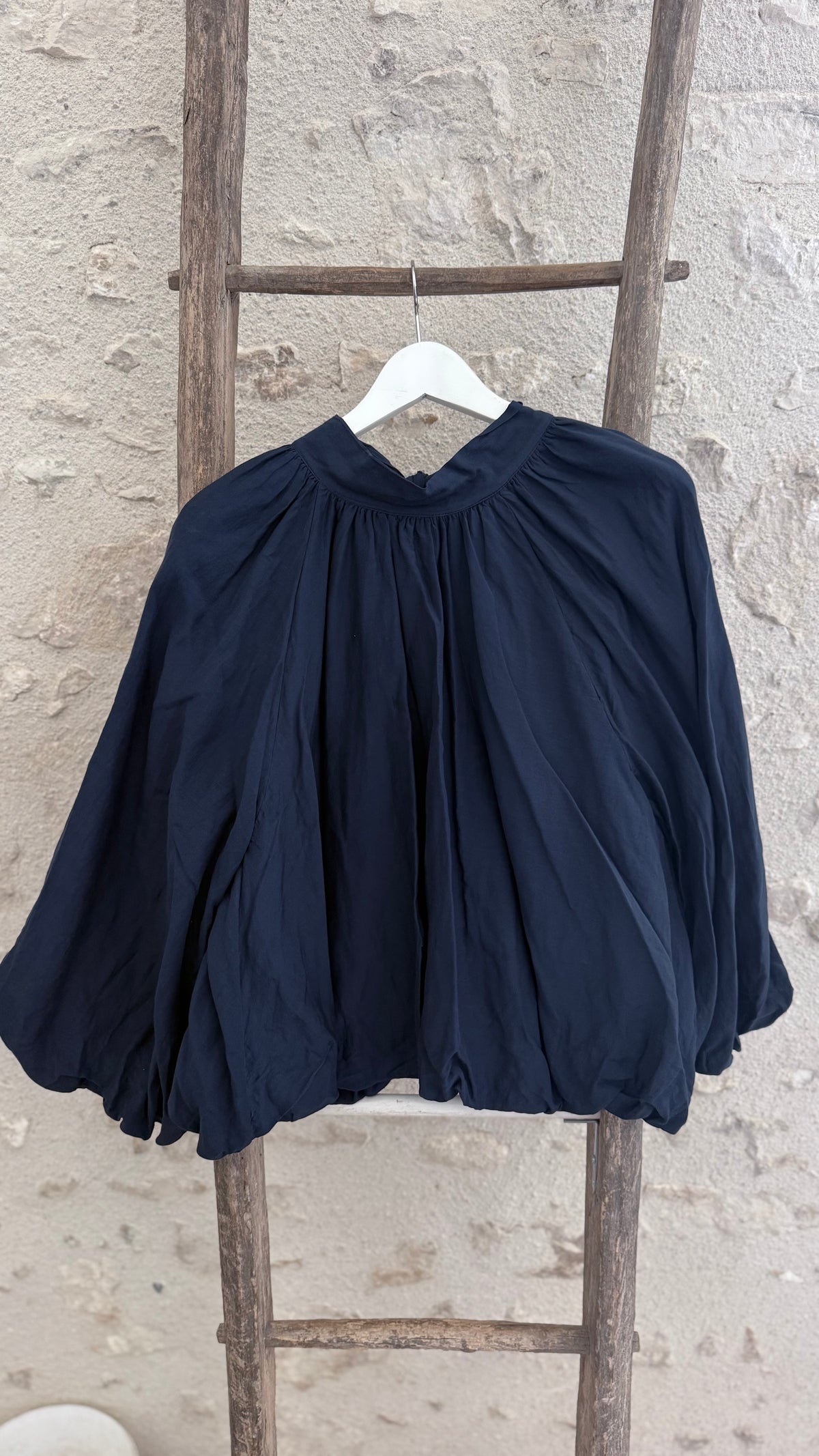 Blouse ballon en soie et coton vanille concept store contres boutique prêt à porter femme loir et cher 
