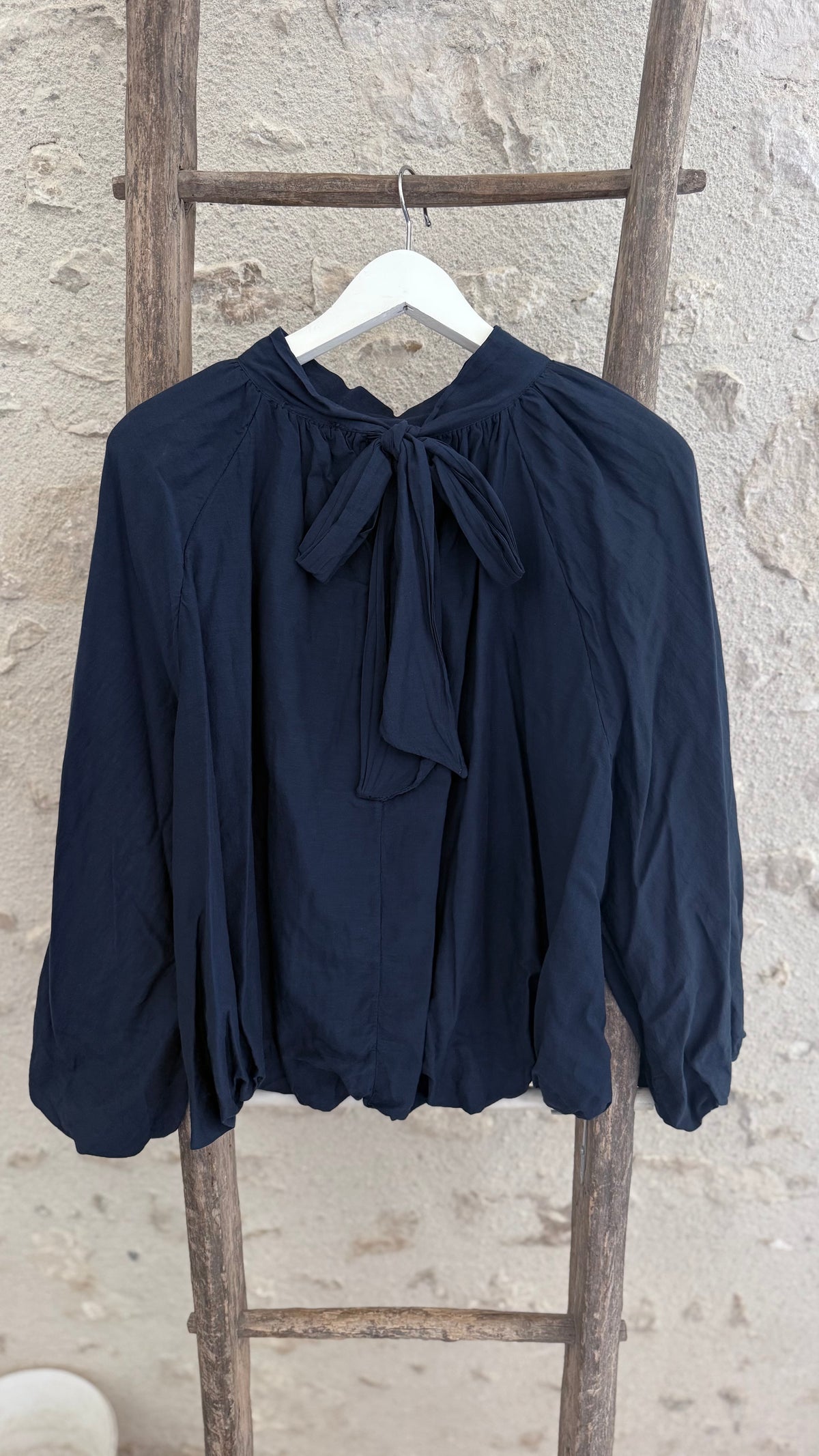 Blouse ballon en soie et coton vanille concept store contres boutique prêt à porter femme loir et cher 