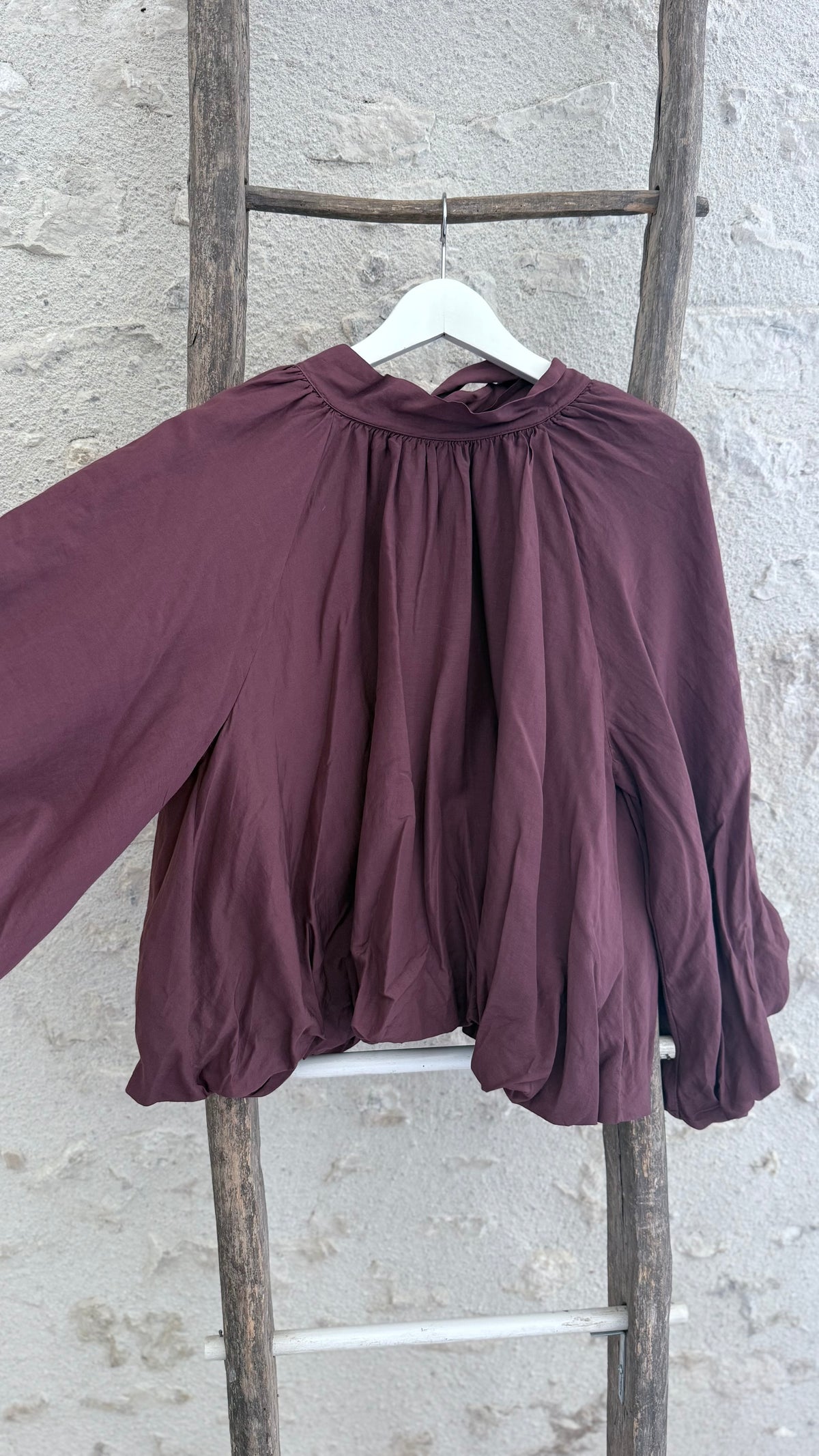 Blouse ballon en soie et coton vanille concept store contres boutique prêt à porter femme loir et cher 