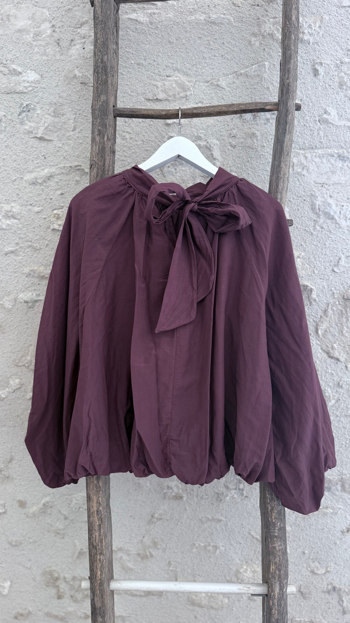 Blouse ballon en soie et coton vanille concept store contres boutique prêt à porter femme loir et cher 