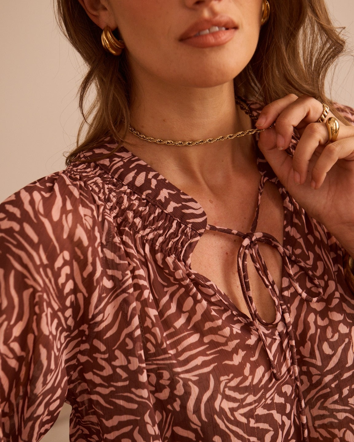 blouse chocolat et rose vanille concept store boutique vanille contres pret à porter feminin loir et cher
