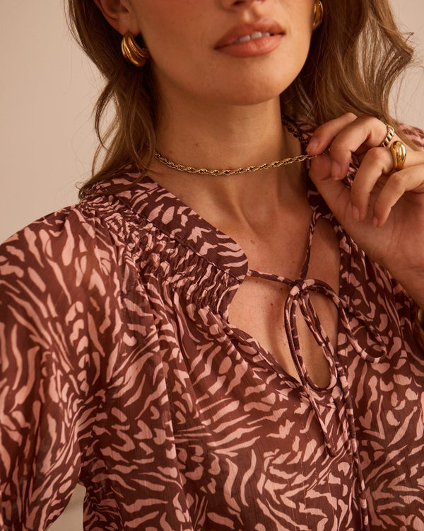 blouse chocolat et rose vanille concept store boutique vanille contres pret à porter feminin loir et cher
