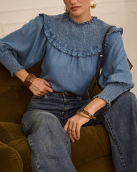 Blouse en lyocell blouse style jeans et smoke blouse féminine vanille concept store shop boutique pet à porter feline contres loir et cher grandes tailles