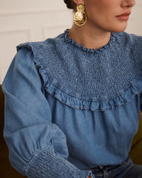 Blouse en lyocell blouse style jeans et smoke blouse féminine vanille concept store shop boutique pet à porter feline contres loir et cher grandes tailles