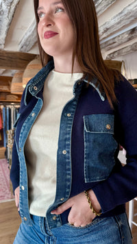 gilet louis marine et jean vanille concept store contres boutique pret à porter femme loir et cher