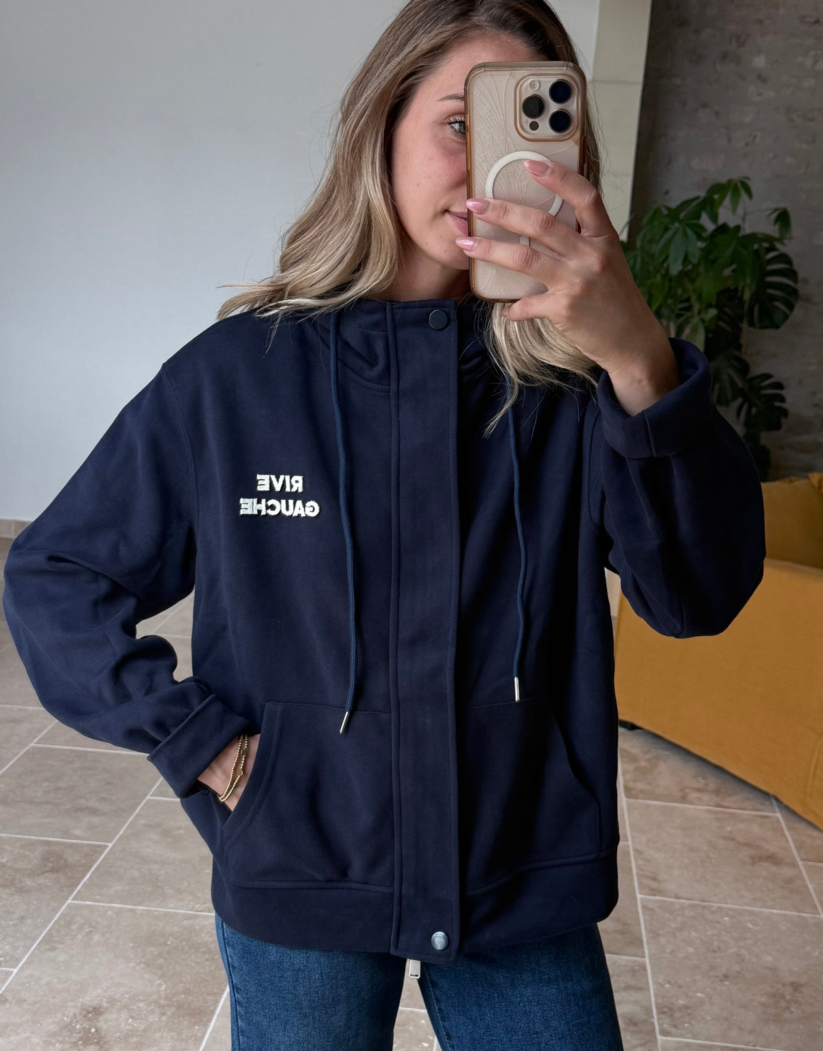 Gilet rive gauche bleu marine gilet oversize tendance vanille concept store contres boutique prêt à porter femme loir et cher tendance automne 2026