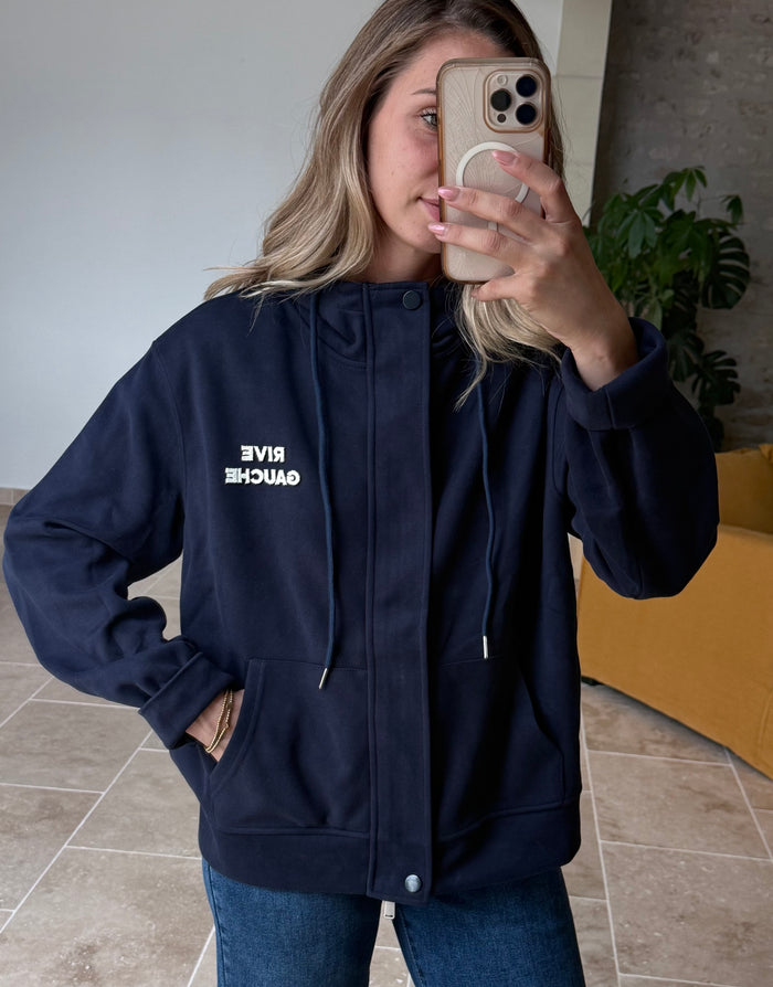 Gilet rive gauche bleu marine gilet oversize tendance vanille concept store contres boutique prêt à porter femme loir et cher tendance automne 2026