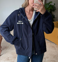 Gilet rive gauche bleu marine gilet oversize tendance vanille concept store contres boutique prêt à porter femme loir et cher tendance automne 2026