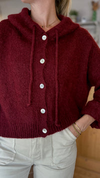 Pull a capuche laine boutons vanille concept store boutique pret a porter 