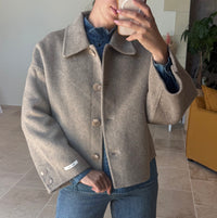 Manteau laine et cachemire manteau court matière chaude vanille concept store contres boutique prêt à porter loir et cher femme 