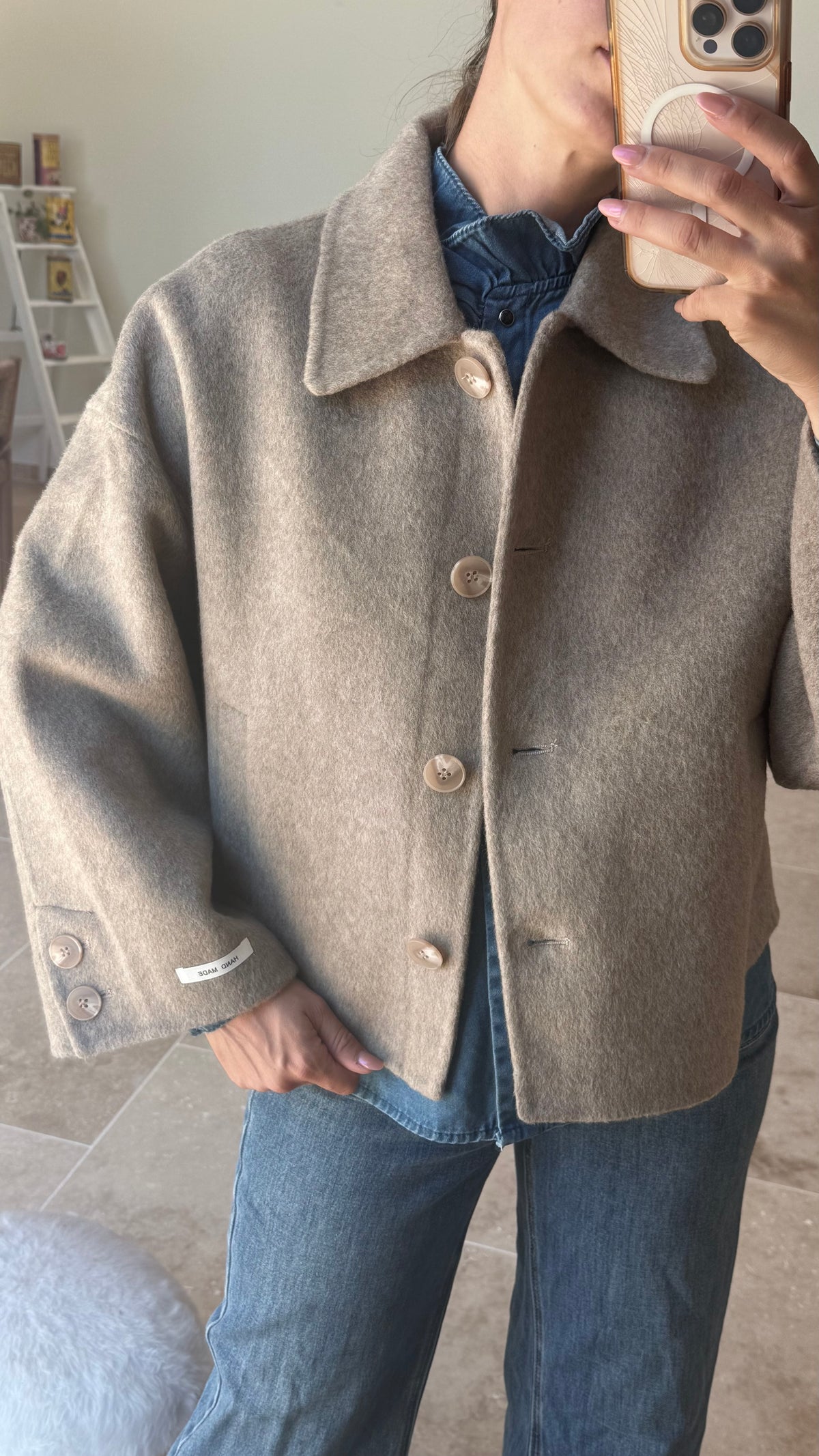 Manteau laine et cachemire manteau court matière chaude vanille concept store contres boutique prêt à porter loir et cher femme 