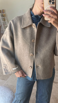 Manteau laine et cachemire manteau court matière chaude vanille concept store contres boutique prêt à porter loir et cher femme 