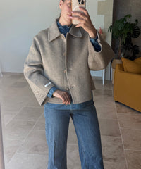 Manteau laine et cachemire manteau court matière chaude vanille concept store contres boutique prêt à porter loir et cher femme 