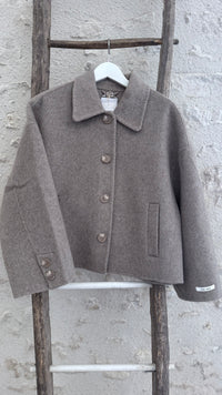 Manteau laine et cachemire manteau court matière chaude vanille concept store contres boutique prêt à porter loir et cher femme 
