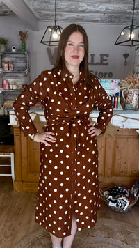 Robe camel a poid boutons noeuds vanille concpet store ccontres boutique pret a porter