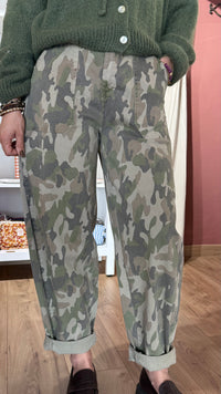 Pantalon barrel army vanille concept store pantalon imprimé militaire 
