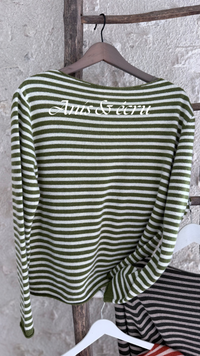 Pull rayé laine et cachemire pull chaud pull hiver vanille concept store boutique prêt à porter contres boutique prêt à porter Blois femme pull marinière chaud 