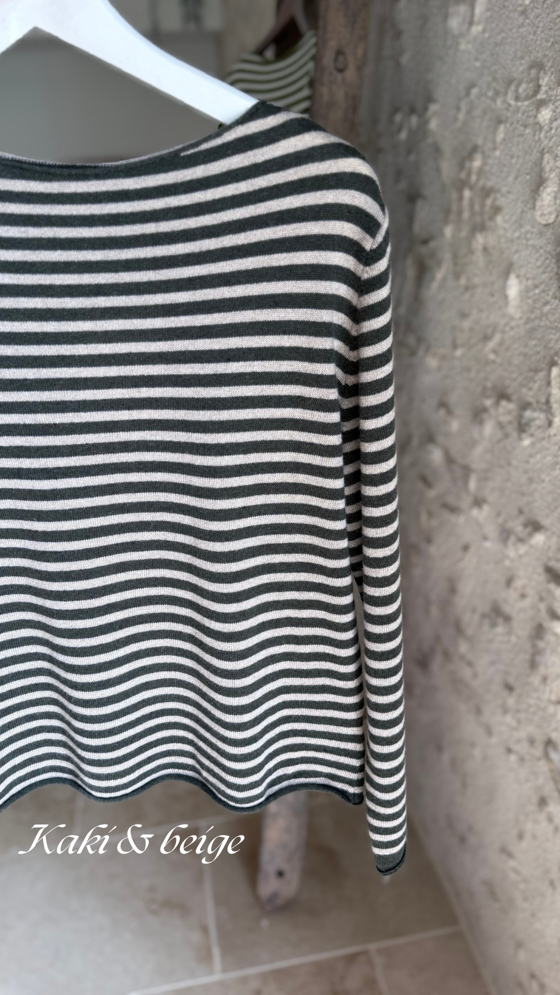 Pull rayé laine et cachemire pull chaud pull hiver vanille concept store boutique prêt à porter contres boutique prêt à porter Blois femme pull marinière chaud 