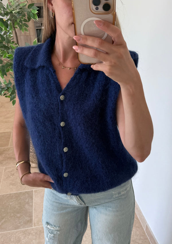 pull maille kid mohair sans manche pull marine rouge kaki prune pull chic vanille concept store contres boutique vetements femme contres