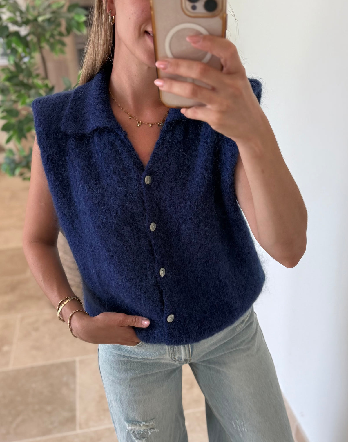 pull maille kid mohair sans manche pull marine rouge kaki prune pull chic vanille concept store contres boutique vetements femme contres