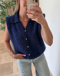 pull maille kid mohair sans manche pull marine rouge kaki prune pull chic vanille concept store contres boutique vetements femme contres