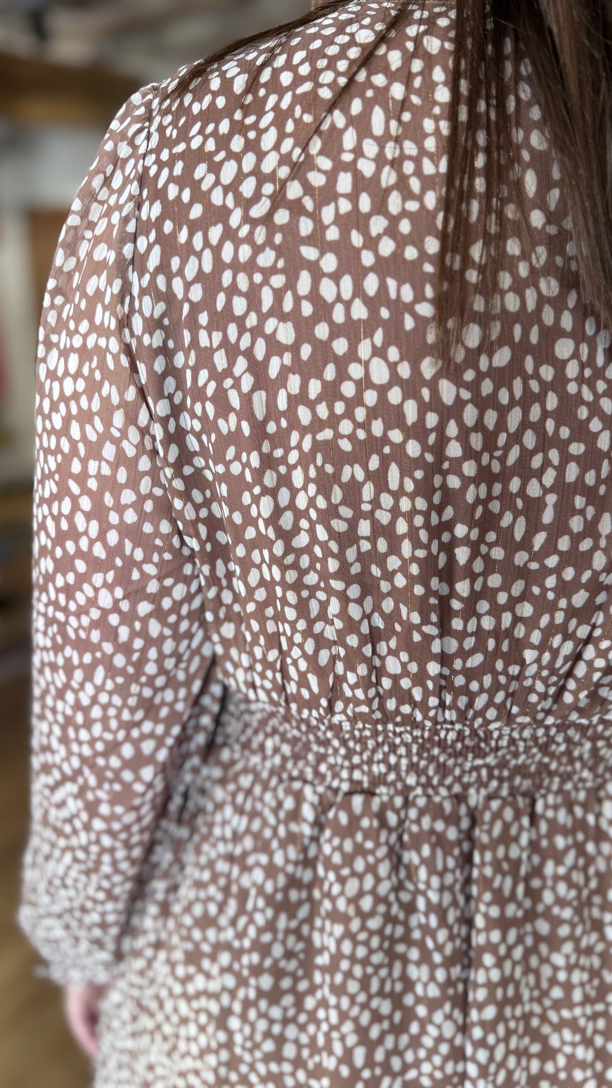 Robe bambina imprimé bambi robe longue automne camel vanille concept store boutique prêt à porter contres eshop loir et cher