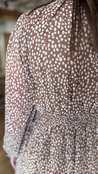 Robe bambina imprimé bambi robe longue automne camel vanille concept store boutique prêt à porter contres eshop loir et cher