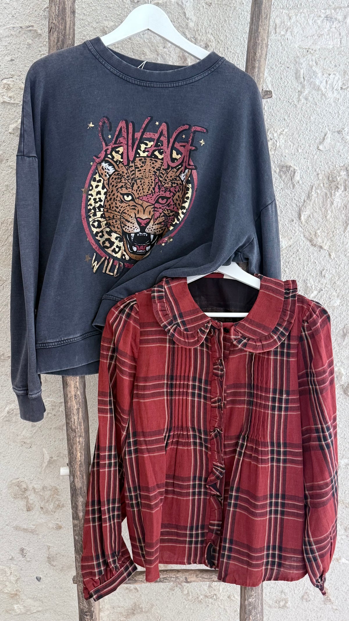 Sweat léopard sauvage taille unique Sweat tendance automne vanille concept store contres boutique prêt à porter femme contres loir et cher Joannah paris in April 