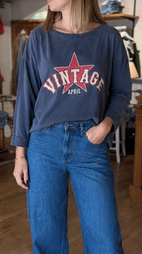 Tee shirt coton vintage prêt à porter feminin contres loir et cher vanille concept store teeshirt loose