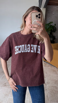 Teeshirt rive gauche bordeaux effet délavé teeshirt rive gauche chocolat vanille concept store contres boutique prêt à porter femme loir et cher joannah paris in April rue des abbesses 