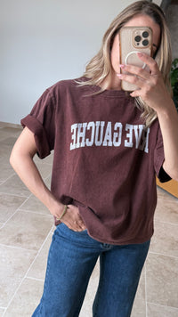 Teeshirt rive gauche bordeaux effet délavé teeshirt rive gauche chocolat vanille concept store contres boutique prêt à porter femme loir et cher joannah paris in April rue des abbesses 