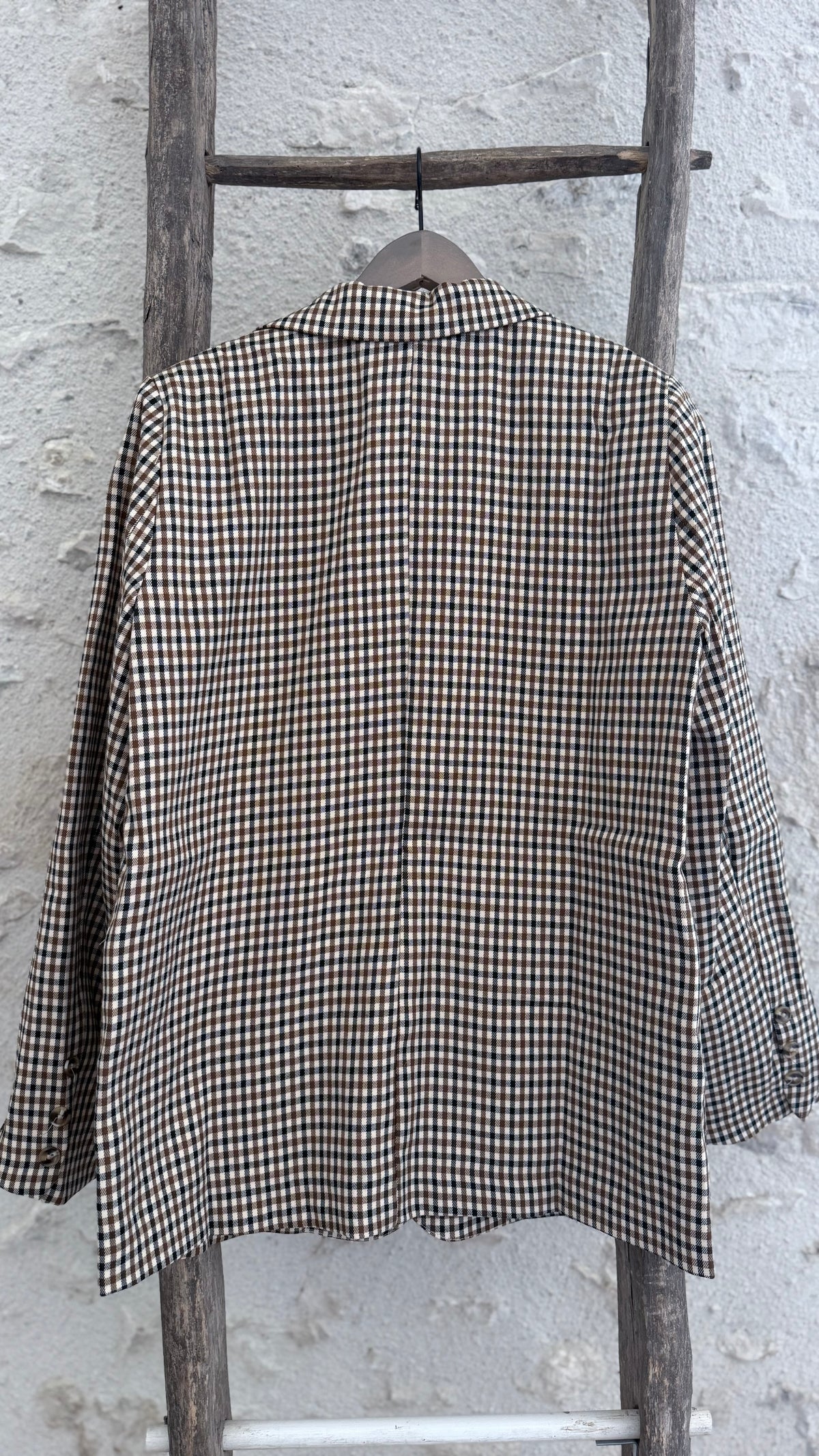 veste de tailleur à carreaux camel et marine veste de tailleur automne vanille concept store contres boutique prêt à porter femme loir et cher
