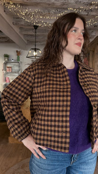 veste à carreaux bordeaux camel violet boutons vanille concept store contres boutique indépendante
