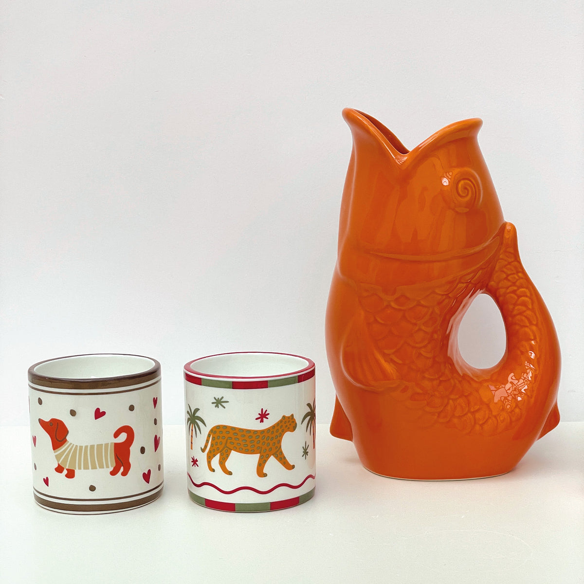 bougie muse chien teckel avec coeur bougie en ceramique opjet