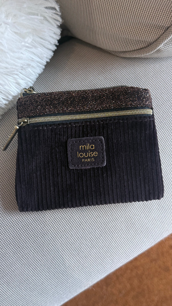 porte monnaie mila louise camel maroquinerie porte monnaie en velours côtelé mila louise vanille concept store contres prêt à porter féminin loir et cher