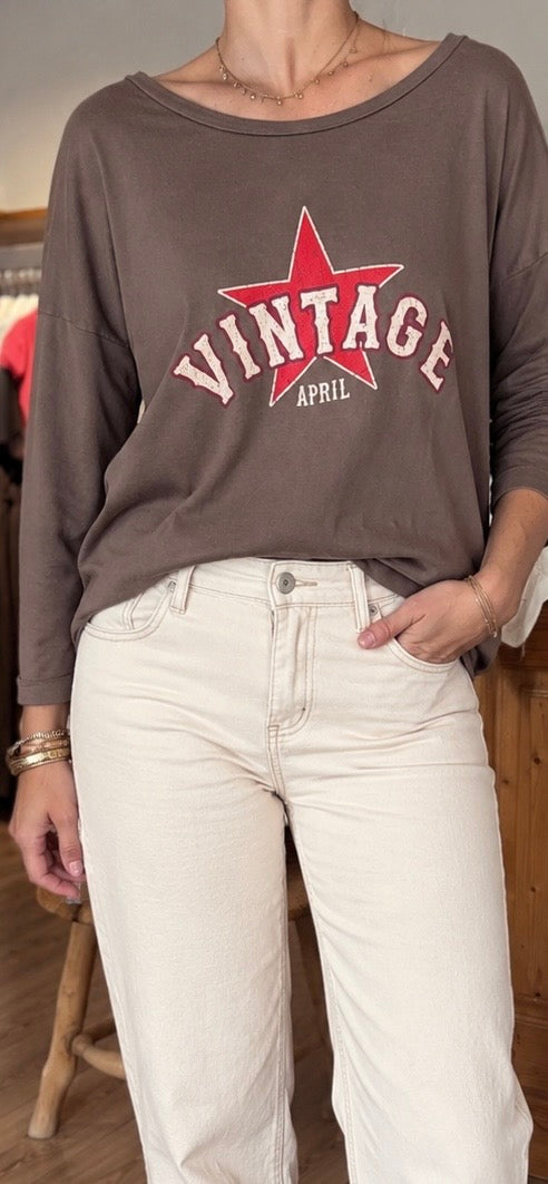 Tee shirt coton vintage prêt à porter feminin contres loir et cher vanille concept store teeshirt loose