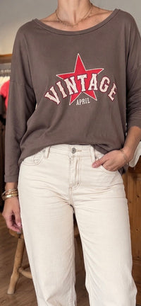 Tee shirt coton vintage prêt à porter feminin contres loir et cher vanille concept store teeshirt loose