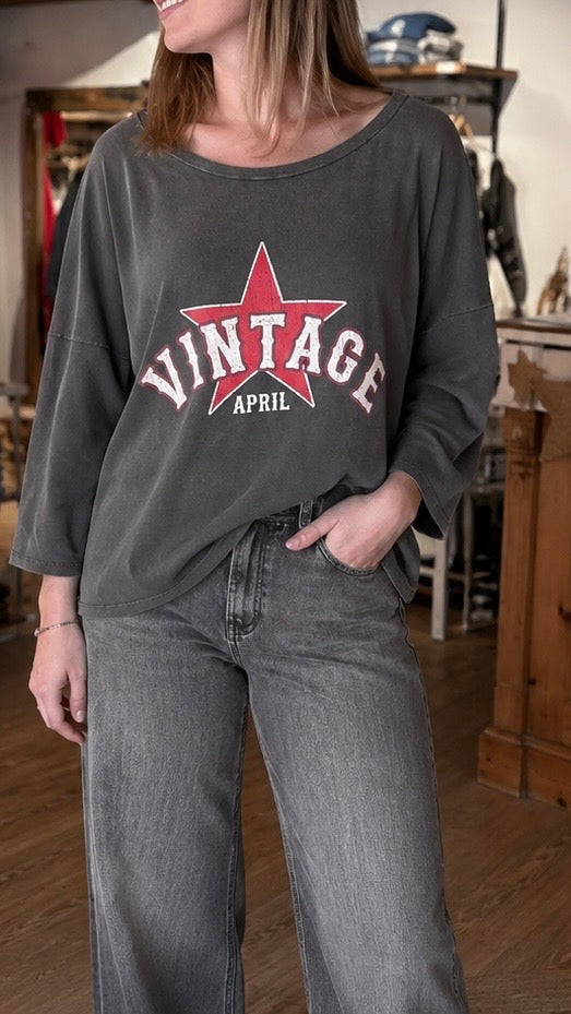 Tee shirt coton vintage prêt à porter feminin contres loir et cher vanille concept store teeshirt loose