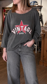 Tee shirt coton vintage prêt à porter feminin contres loir et cher vanille concept store teeshirt loose