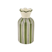 vase collerette rayé kaki vase pour fleurs kaki opjet vanille concept store loir et cher