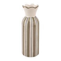 vase collerette rayure beige opjet rayé beige et noir