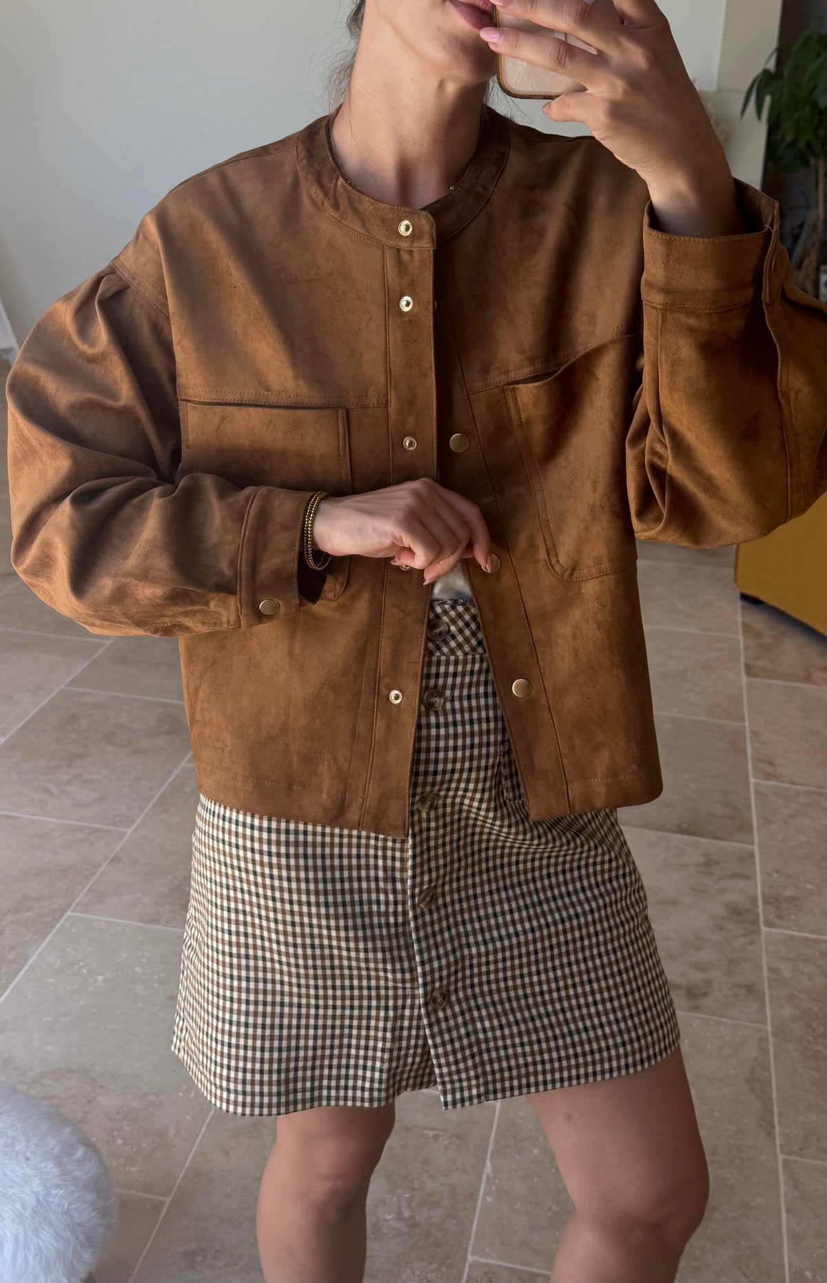 veste suedine camel bomber camel daim vanille concept store contres shop prêt à porter femme loir et cher
