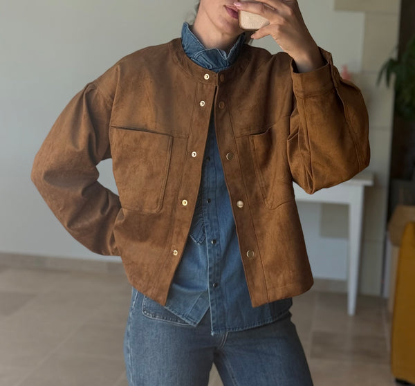 veste suedine camel bomber camel daim vanille concept store contres shop prêt à porter femme loir et cher
