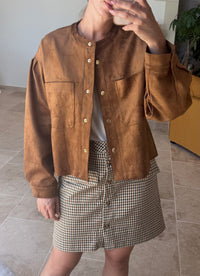 veste suedine camel bomber camel daim vanille concept store contres shop prêt à porter femme loir et cher